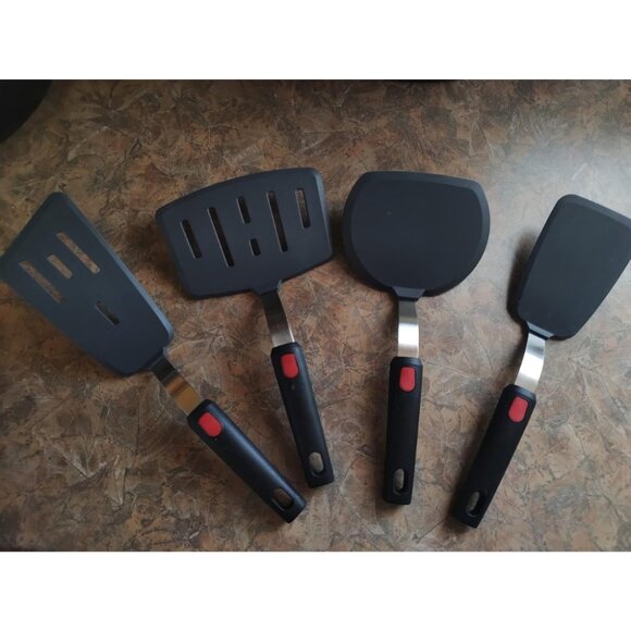 4-Pack SpatulasHeat Resistant Set Nonstick Cooking Utensils BPA Free Rubber - Picture 3 of 16